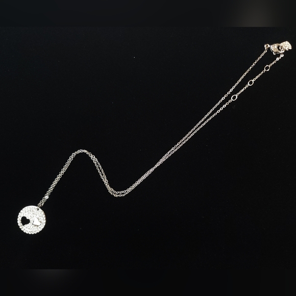 Swarovski Metropolis Pendant Necklace Silver Open Heart Retied - Picture 6 of 9